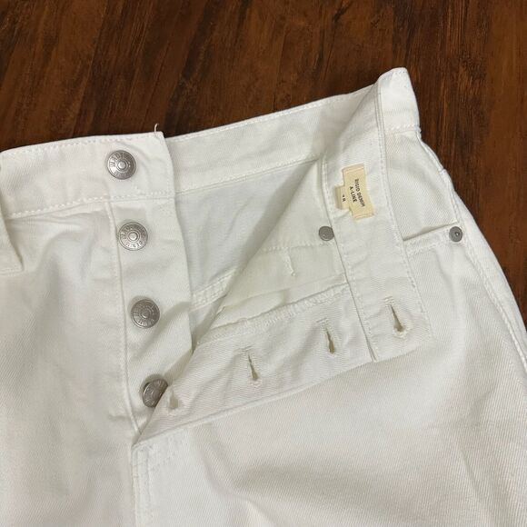 MADEWELL A-Line Rigid Denim Mini Skirt Button-Fly in White - Picture 5 of 12